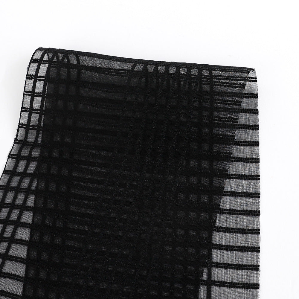 Sheer Check Silk - Black
