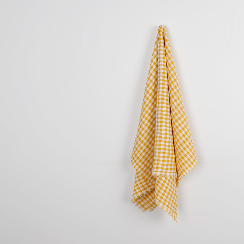 Gingham Linen - Canary