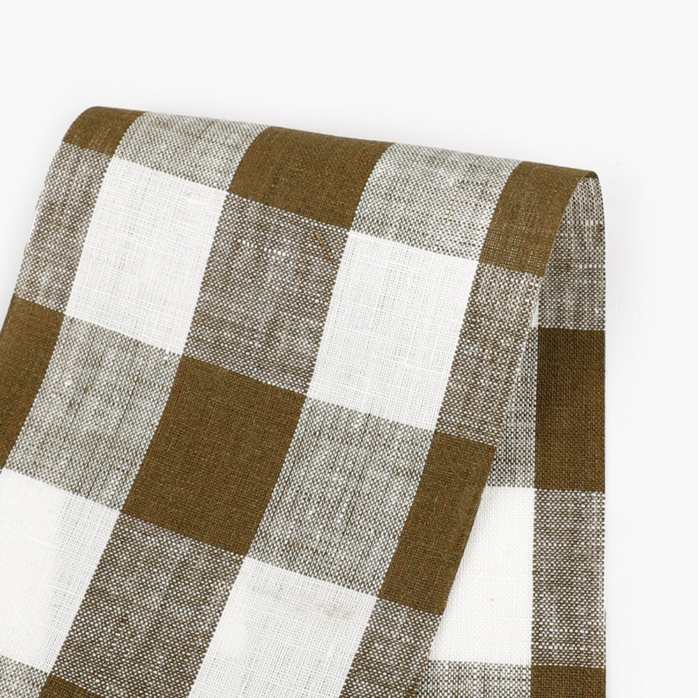 Bold Gingham Linen - Olive