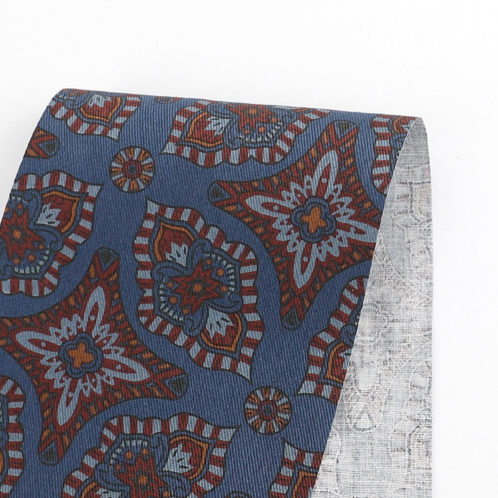 Ornate Cotton Twill - Bright Navy Mix