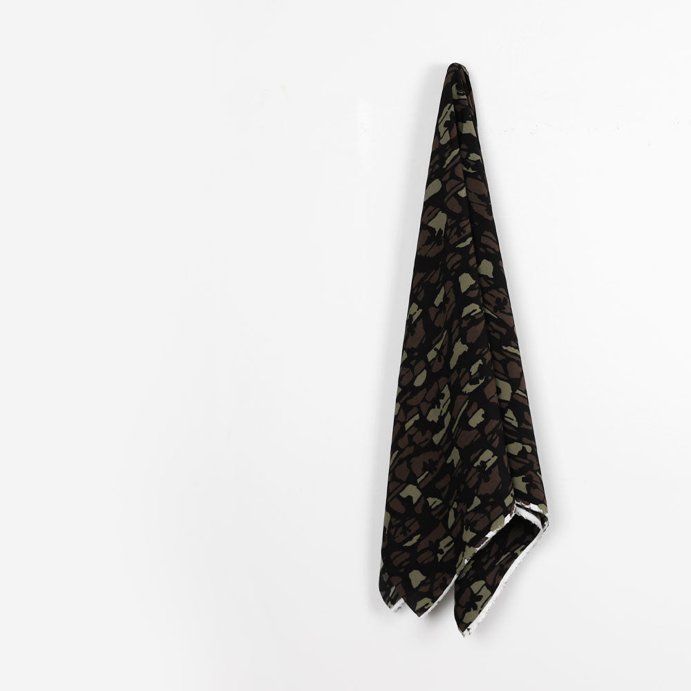 Retro Camo Viscose Crepe - Sage